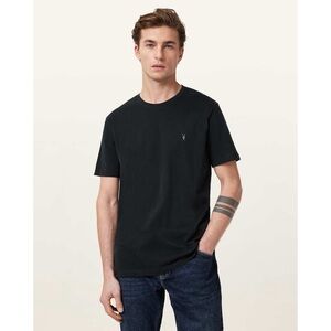 All Saints Black Brace SS Crew T-Shirt Short Sleeve Slim Organic Cotton Minimal
